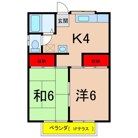 コーポイブカAの物件間取画像